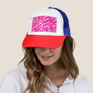 Gorra De Camionero Un intrincado patrón floral en rosa y blanco, arte