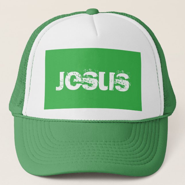 Gorra De Camionero Un Jesús Verde (Anverso)