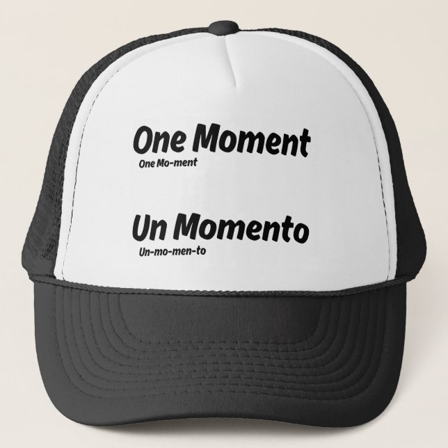 Gorra De Camionero Un momento Un Momento Aprender Tarjeta Flashcard E (Anverso)
