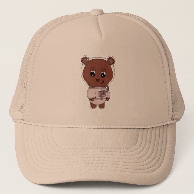 Gorra De Camionero Un oso astronauta con un espacio (Anverso)