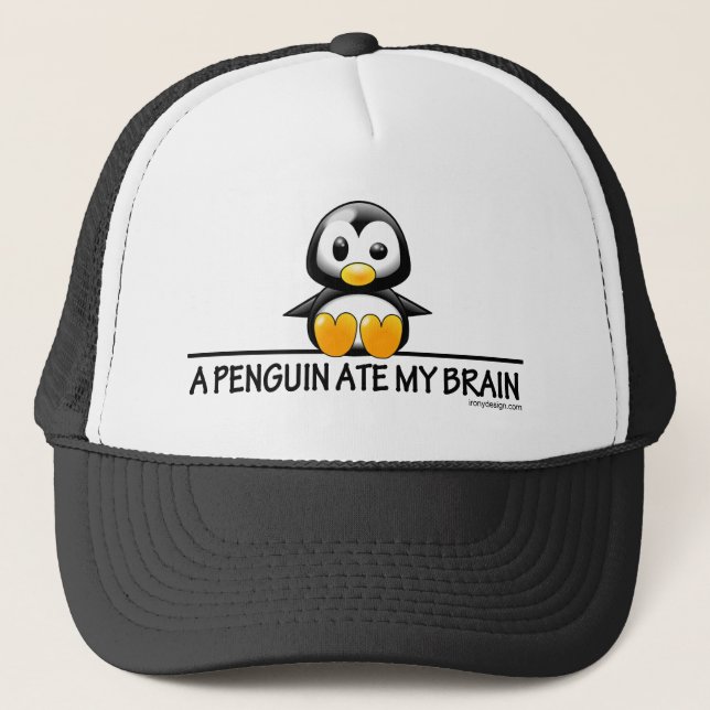 Gorra De Camionero Un pingüino comió mi cerebro (Anverso)