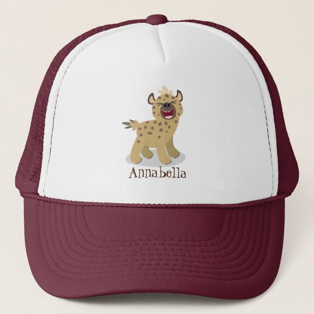 Gorra De Camionero Una chiflada hiena riéndose del ilustracion person (Anverso)