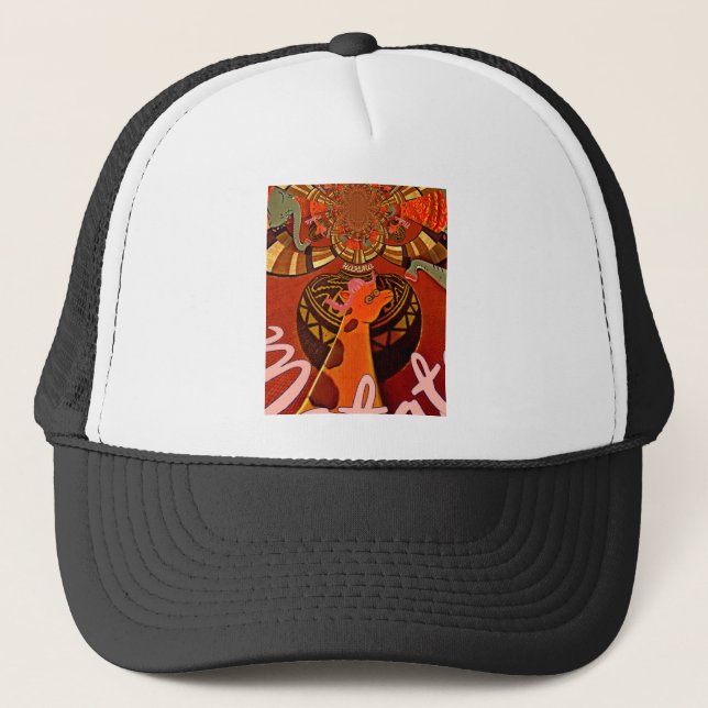 Gorra De Camionero Una jirafa divertida: un encanto africano Kaleidos (Anverso)