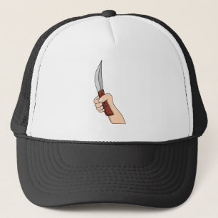 Gorra De Camionero Una mano sostiene un cuchillo