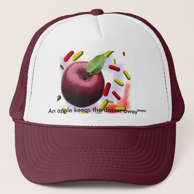 Gorra De Camionero Una manzana guarda el """"" ausente del médico (Anverso)