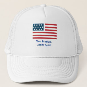 Gorra De Camionero "Una Nación..." Bandera Americana