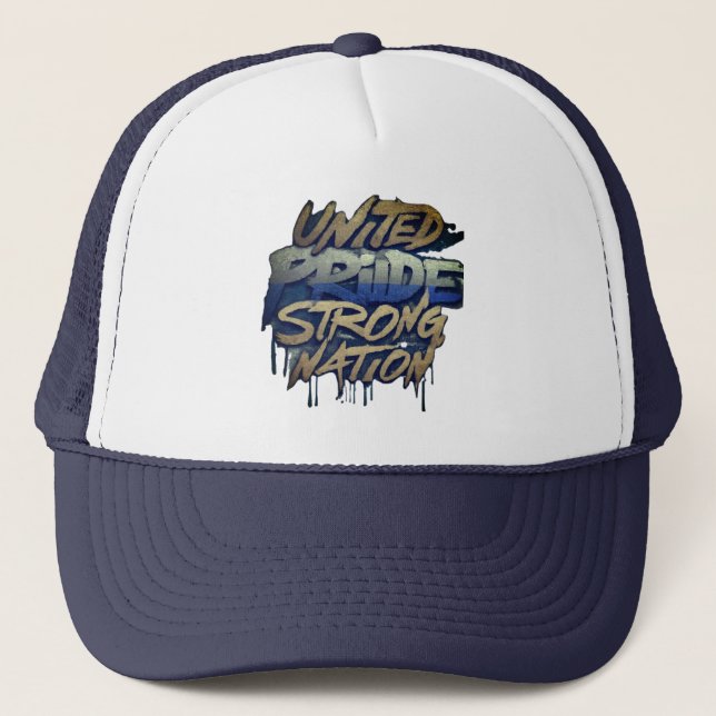 Gorra De Camionero Una nación fuerte del Orgullo Unido (Anverso)