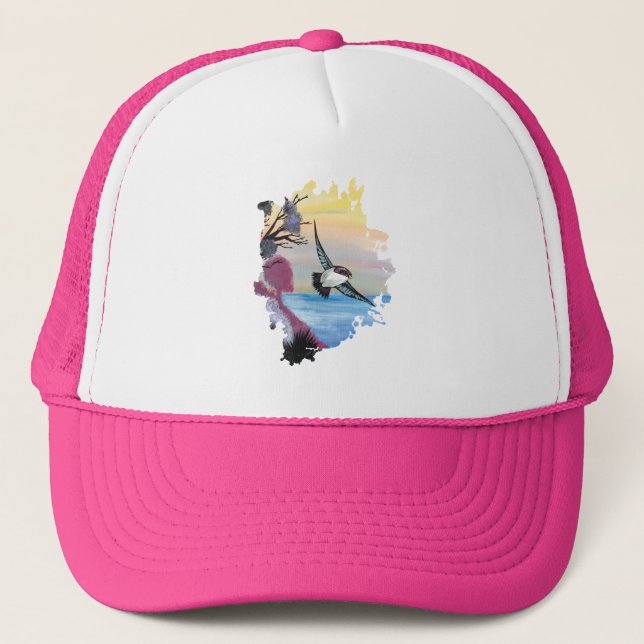 Gorra De Camionero Una vista de pájaros (Anverso)