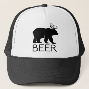 Gorra De Camionero Único divertido del oso de la cerveza