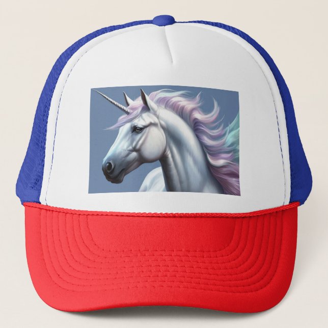 Gorra De Camionero Unicornio blanco (Anverso)