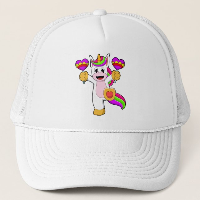 Gorra De Camionero Unicornio con corazón (Anverso)