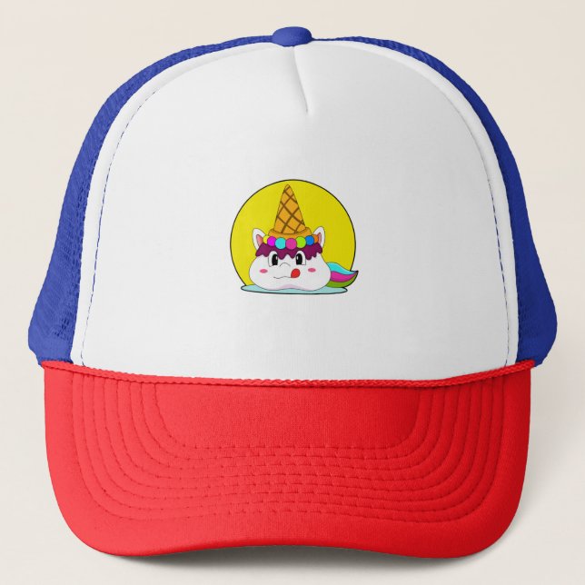 Gorra De Camionero Unicornio con helado (Anverso)