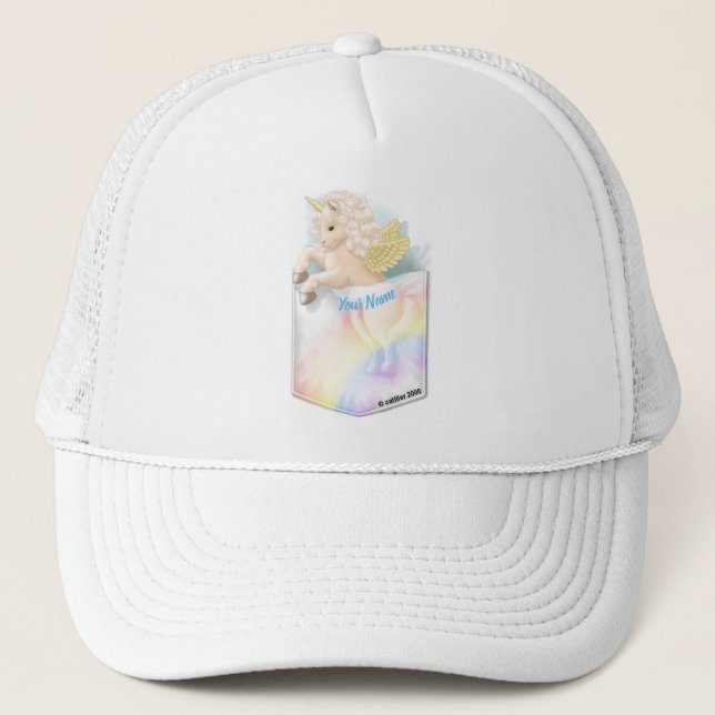 Gorra De Camionero Unicornio de Arcoíris de Bolsillo (Anverso)