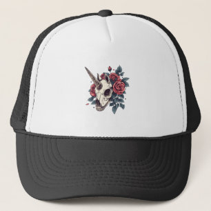 Gorra De Camionero Unicornio de Cráneo Floral (1)