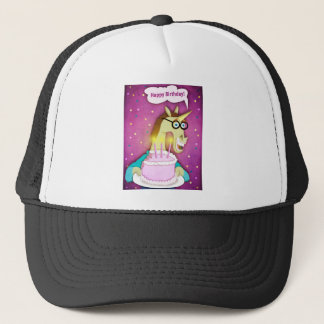 Gorra De Camionero Unicornio de la torta de cumpleaños