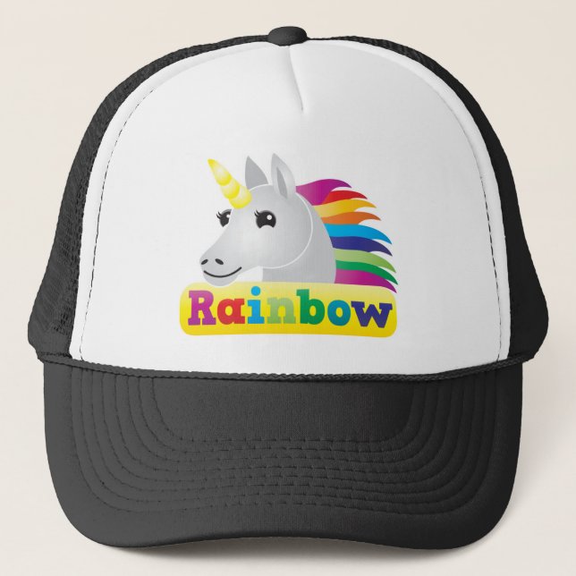 Gorra De Camionero Unicornio del arco iris (Anverso)