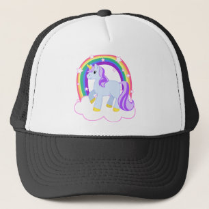 Gorra De Camionero Unicornio mágico lindo con el arco iris