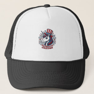 Gorra De Camionero Unicornio Patriótico Gráfico de Grabado Vintage_1