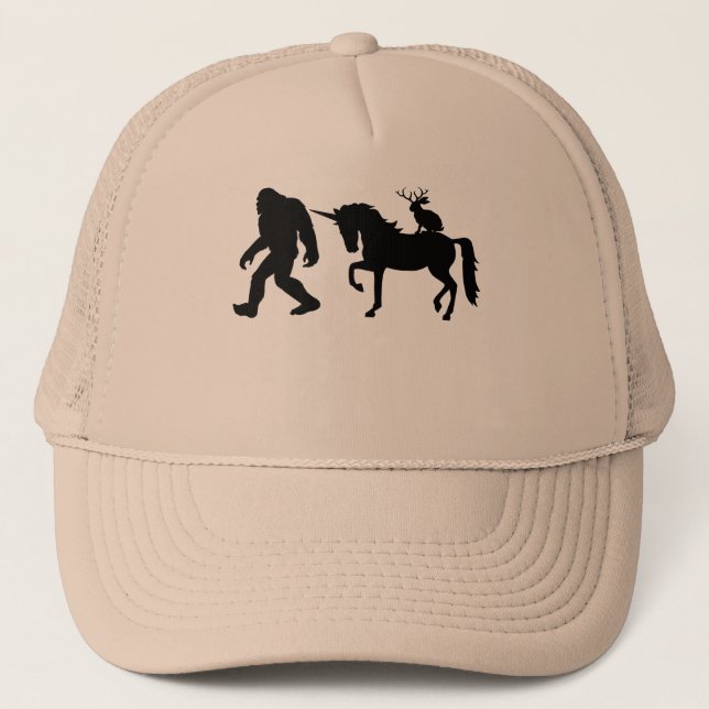 Gorra De Camionero Unicornio, Pie Grande, Jackalope (Anverso)