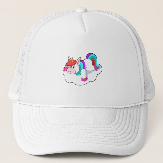 Gorra De Camionero Unicornio sobre nubes (Anverso)