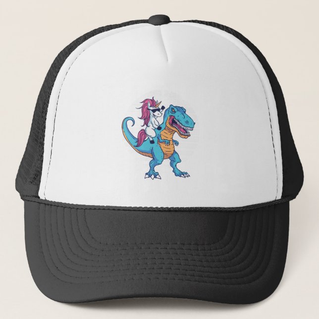 Gorra De Camionero Unicornio y T-Rex (Anverso)