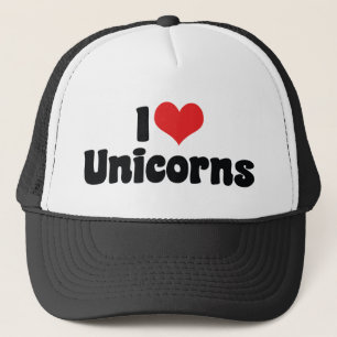 Gorra De Camionero Unicornios de Corazón Me Encantan