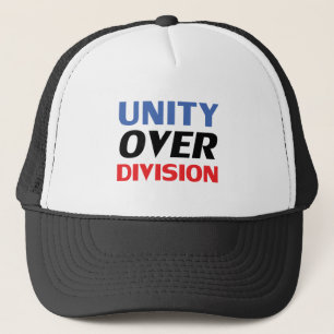 Gorra De Camionero "Unidad sobre división" blanco rojo azul