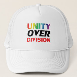 Gorra De Camionero "Unidad sobre División" orgullo lgbtq, blanco lgbt