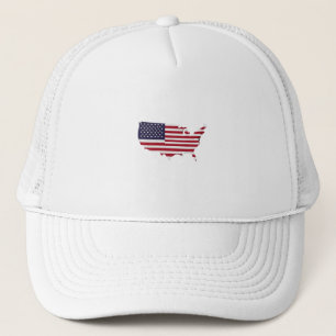 Gorra De Camionero United States Map Filled with American Flag