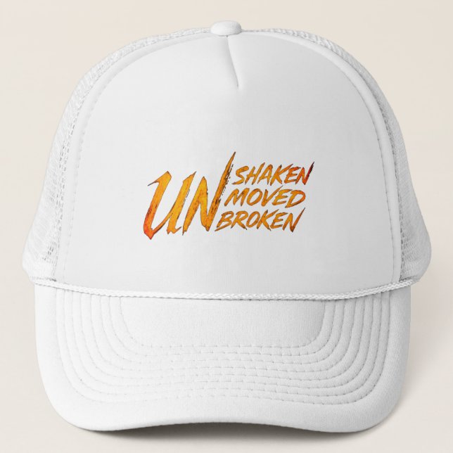 Gorra De Camionero UNshaken. UNmoved. UNbroken – Unbreakable Mindset  (Anverso)