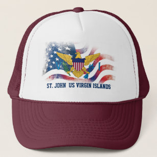 Gorra De Camionero US Virgin Islands American Flags St. John USVI