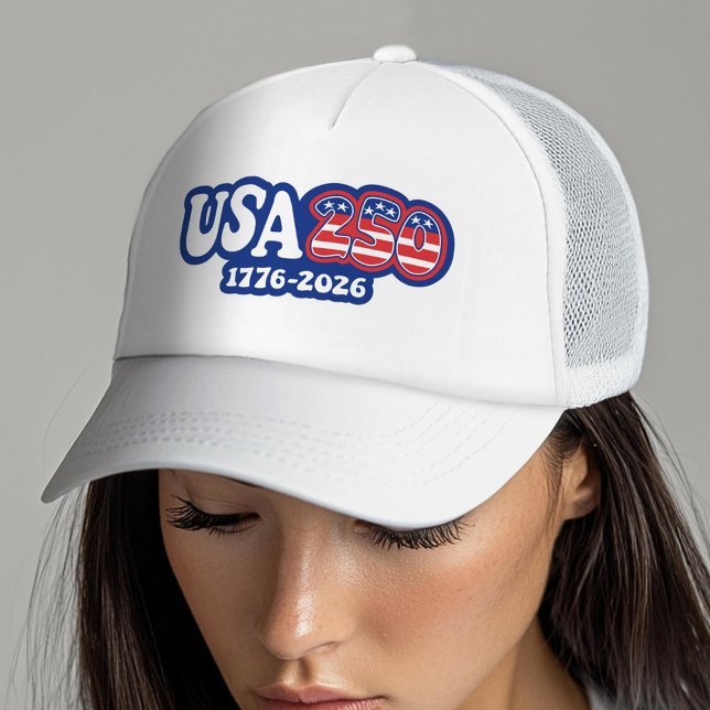 Gorra De Camionero USA 250 - America's 250th Birthday Red White Blue (USA 250 Trucker Hat - Celebrate America)