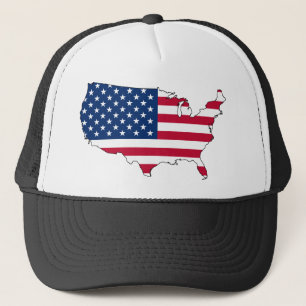 Gorra De Camionero usa flag map