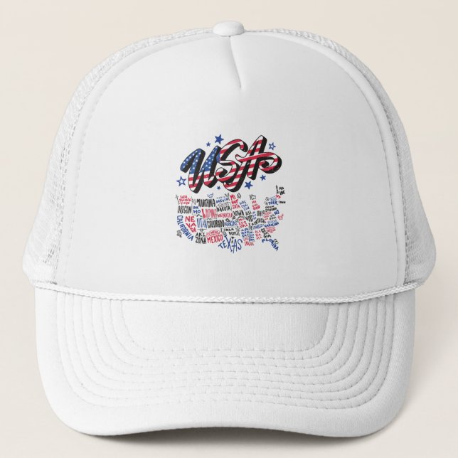 Gorra De Camionero USA Map Estados Unidos (Anverso)