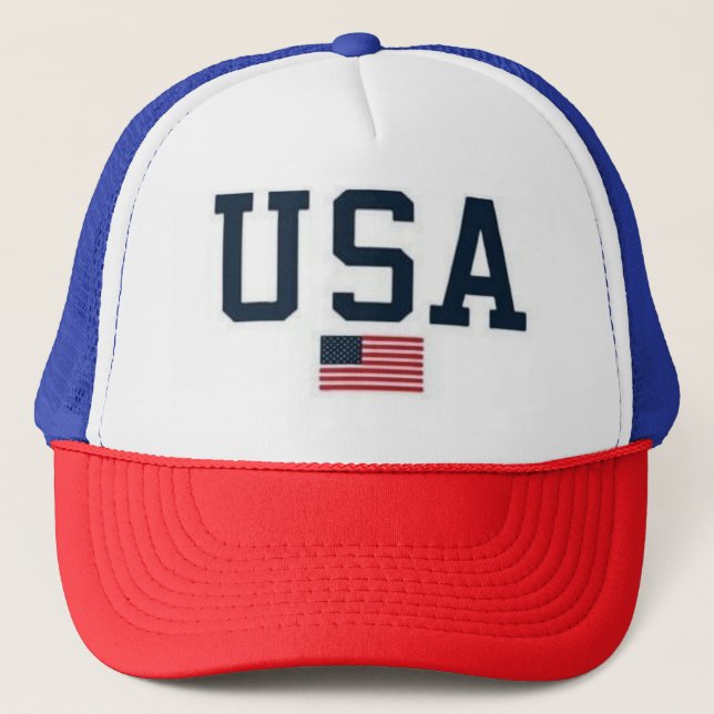 Gorra De Camionero USA varsity letters American Flag Gym Sports  (Anverso)