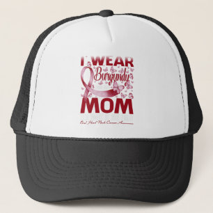 Gorra De Camionero Uso Borgoña Para Mi Mamá Cáncer De Cuello De Cabez