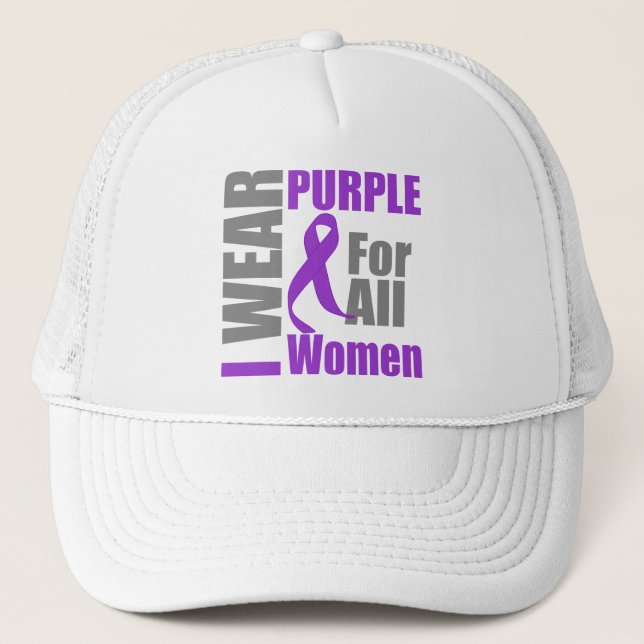 Gorra De Camionero Uso Púrpura Para Todas Las Mujeres Violencia Domés (Anverso)