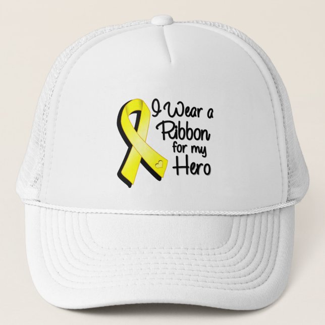 Gorra De Camionero Uso una cinta amarilla para mi héroe (Anverso)