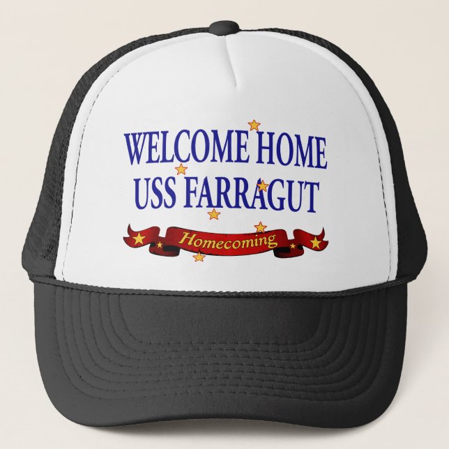 Gorra De Camionero USS casero agradable Farragut (Anverso)