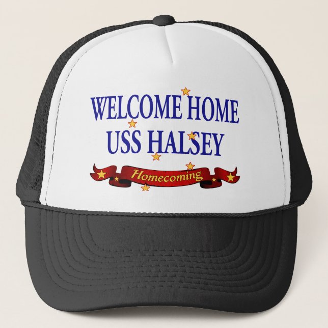 Gorra De Camionero USS casero agradable Halsey (Anverso)