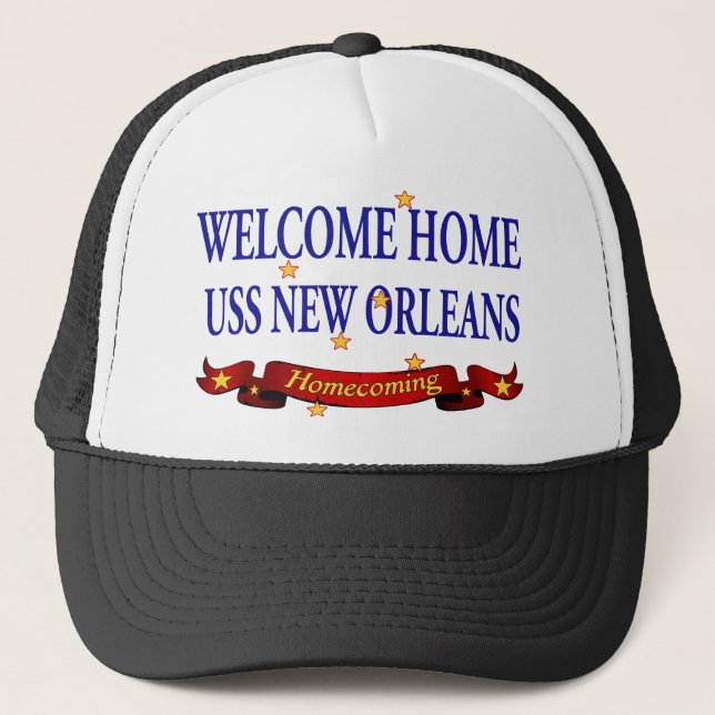 Gorra De Camionero USS New Orleans casero agradable (Anverso)