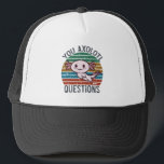Gorra De Camionero Usted Axolotl cuestiona el atardecer vintage de lo<br><div class="desc">Retro 90s Usted Axolotl Preguntas Vintage Sunset lindo,  axolotl,  amante,  regalo,  kawaii,  divertido,  vintage,  atardecer,  retro,  axolotl pescado,  citas,  memes,  regalos,  Usted Axolotl Preguntas Camiseta divertida Axolotl,  Camiseta Cute Axolotl,  Vintage Sunset con Axolotl,  Usted Total Preguntas T-Shirt</div>