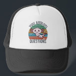 Gorra De Camionero Usted Axolotl cuestiona el atardecer vintage de lo<br><div class="desc">Retro 90s Usted Axolotl Preguntas Vintage Sunset lindo,  axolotl,  amante,  regalo,  kawaii,  divertido,  vintage,  atardecer,  retro,  axolotl pescado,  citas,  memes,  regalos,  Usted Axolotl Preguntas Camiseta divertida Axolotl,  Camiseta Cute Axolotl,  Vintage Sunset con Axolotl,  Usted Total Preguntas T-Shirt</div>