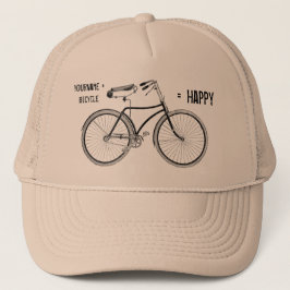 Gorra De Camionero Usted más la bicicleta iguala la bici feliz de las