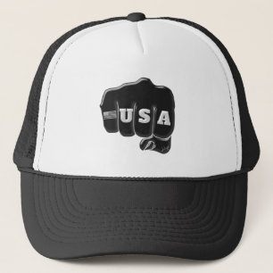 Gorra De Camionero UU. Fist Bump con la bandera estadounidense