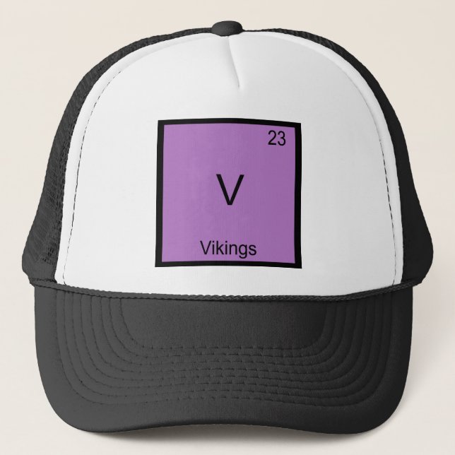 Gorra De Camionero V - Vikings Elemento Divertido Camiseta Símbolo Qu (Anverso)