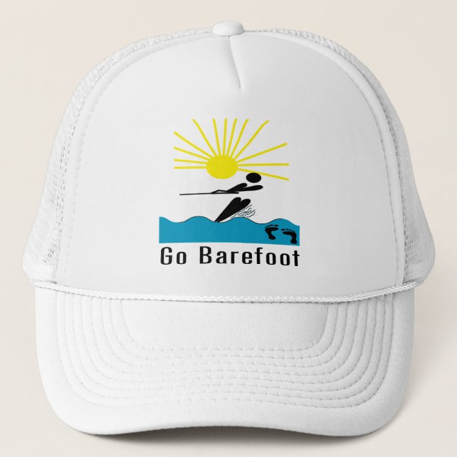 Gorra De Camionero Va descalzo - el esquí acuático descalzo (Anverso)