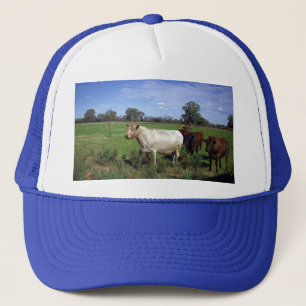 Gorra De Camionero Vaca Blanca Liderando El Rebaño,