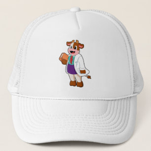Gorra De Camionero Vaca como enfermera con libro