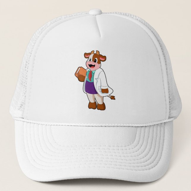 Gorra De Camionero Vaca como enfermera con libro (Anverso)